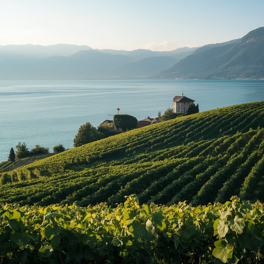 Lac Léman et Alpes vaudoises — paysage serein
